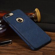 蘋(píng)果8plus手機殼真皮全包邊軟底iPhone8保護套防摔7plus新款i7縫線(xiàn)邊超薄8p漏標棕色后 5.5寸蘋(píng)果7P/8plus深海藍