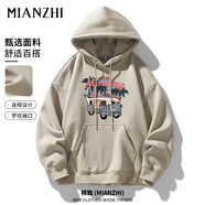 棉致國潮品牌男裝連帽衛(wèi)衣男美式寬松潮流打底衫百搭情侶裝