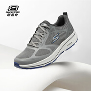 斯凱奇（Skechers）男鞋跑鞋透氣網(wǎng)面跑步鞋舒適緩震回彈休閑運動鞋 GYBL灰藍 39.5