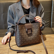 摩登密碼生日禮物送老婆2025新款包包女包單肩包復(fù)古手提包斜挎包 咖啡色1818【禮盒包裝+玫瑰花】