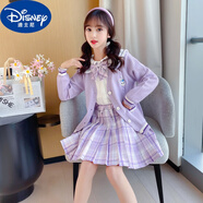 迪士尼（Disney）女童庫洛米秋裝學(xué)院風(fēng)jk套裝百褶裙洋氣兒童衛(wèi)衣裙女孩星黛露衣服 紫色星黛露 120 cm 建議5-6歲