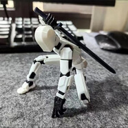 赟婭多關(guān)節(jié)可動人偶3D打印人偶玩具小機器人手辦模型拼裝男孩六一送禮 【白黑色】+3套手型+4武器