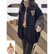 巧除300斤大碼女裝衛衣棒球服胖MM加絨加厚短外套夾克秋冬季新款顯瘦2 加絨 圖片色 XL 120-150