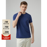 暇步士（Hush Puppies）男士夏季純色無憂搭圓領(lǐng)短袖T恤 065中藍3 S