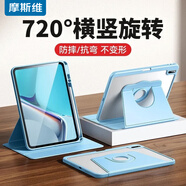 摩斯維 華為MatePad保護(hù)套pro11英寸air/SE保護(hù)殼13.2英寸11.5s帶筆槽透明亞克力平板電腦可旋轉(zhuǎn)防摔 10.95英寸【MatePad11】白冰藍(lán)