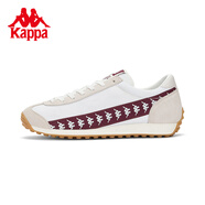 卡帕（Kappa）【新品】串標復古跑鞋新款男女輕便德訓運動鞋休閑阿甘豆豆鞋 韓國白/月灰色-012A 35