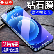 【2片裝】駱尊 適用蘋果12鋼化膜iPhone12Pro/max/12mini防窺全屏防爆手機(jī)貼膜 【蘋果12/12Pro】全透明升級抗藍(lán)光*2片裝