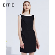 愛(ài)特愛(ài)（EITIE）夏裝女裝純色時(shí)尚收腰修身顯瘦假兩件包臀連衣裙3907691商場(chǎng)同款 黑色20 S 155