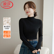 浪莎半高領(lǐng)打底衫女秋冬季高級感貼身保暖內搭親膚蛋白養膚長(cháng)袖打底衣
