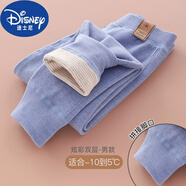 迪士尼（Disney）男女童德絨保暖褲加厚校服神褲寶寶打底褲兒童棉褲中大童秋褲絨褲 男童-天藍(lán)(雙層) 120碼(建議身高120左右)