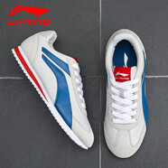 李寧（LI-NING）男鞋子賽車(chē)鞋運動(dòng)鞋潮流男士品牌防潑水2025春季耐磨秋防滑休閑鞋 冷灰/深海藍 41