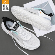 361°男鞋運動(dòng)鞋子男秋季新款輕便減震361度跑步鞋戶(hù)外休閑鞋旅游鞋 羽毛白/曜石黑 40