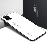 哲勒（ZHELE） vivos9手機殼vivos9e防摔玻璃漸變個(gè)性創(chuàng  )意硅膠全包邊5G男女保護套 vivos9-玻璃殼【亮面白】-配膜