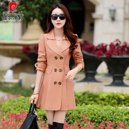 皮爾卡丹（pierre cardin）小矮個(gè)子風(fēng)衣女中長(zhǎng)款韓版春秋2025新款短款秋冬季端莊大氣薄外套 粉紅色 L