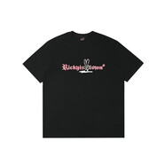 RickyisClownRiC漩渦兔RiFi小丑兔哥特溶解兔短袖t恤男寬松情侶裝 黑粉色 XL
