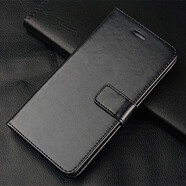 居小智適用oppoA55手機殼PEMM00翻蓋式皮套錢包插卡外殼5G版全包防摔硅膠軟殼保護套男女款 oppo A55 5G【黑色】 錢包式皮套