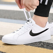耐克（NIKE）男鞋春季新款COURT低幫運(yùn)動(dòng)鞋休閑鞋防滑耐磨板鞋BQ4222 BQ4222-103/白色黑勾 43