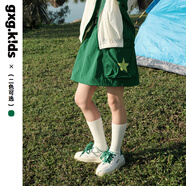 gxg.kidsGXG童裝兒童短裙夏新品女童洋氣休閑運動(dòng)透氣舒適工裝裙子 綠色 150 cm