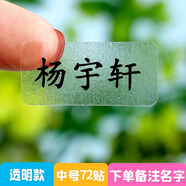 琦琦定制幼兒園姓名貼名字貼寶寶開(kāi)學(xué)必備防水防撕兒童水杯貼紙卡通標簽小學(xué)生一年級文具書(shū)本標記貼 透明姓名貼（72貼）【需備注】