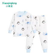 小青龍 內衣秋裝新款兒童內衣套裝卡通滿(mǎn)花保暖圓領(lǐng)夾棉加厚保暖套 藍大熊（男寶寶） 150 (建議140-150cm)
