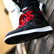 耐克（NIKE）男女鞋AIR JORDAN 1 HIGH AJ1 舒適休閑籃球鞋 555088-575441-060 黑絲綢 35.5