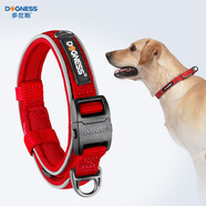 多尼斯（DOGNESS）狗狗牽引繩遛狗繩狗鏈子項圈中大型犬拉布拉多柴犬金毛邊牧 紅L