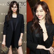 SIN.CYC女裝小西裝女外套春秋韓版修身休閑時(shí)尚西服上衣 黑色 M