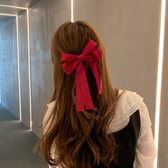 艾梵妮紅色大蝴蝶結發(fā)夾韓國發(fā)飾網(wǎng)紅發(fā)卡少女邊夾頭飾夾子頂夾彈簧夾頭繩 三層蝴蝶結發(fā)夾