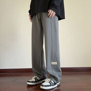 森馬美式加絨加厚休閑褲男生寬松新款抽繩運動(dòng)褲青少年高級感衛褲長(cháng)褲 深灰色【單件】 薄款 4XL