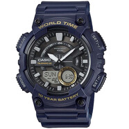 卡西歐（CASIO）男表  學(xué)生運動(dòng)手表 多功能雙顯電子表 防水夜光石英表 夜光指針AEQ-110W-2A