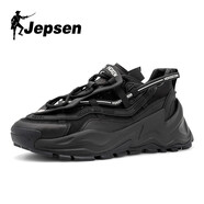 JEPSEN吉普森 潮牌厚底增高小白鞋韓版ins潮老爹鞋百搭運(yùn)動(dòng)休閑鞋H2293 H2293全黑 38
