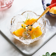 TENGTOO沙拉碗水果碗玻璃甜品碗糖水碗燕窩碗 【櫻花款】純色碗(不含碟) +花勺