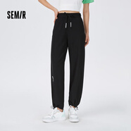 Semir森馬【褲福袋】褲女肌理個(gè)性慵懶風(fēng)女褲夏季顯瘦褲子 E款【華夫格面料】-黑色 M