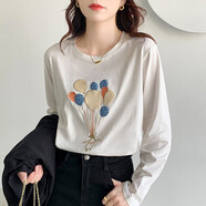品彩長袖t恤女春季寬松刺繡亮片打底衫上衣學(xué)生卡通 PW26C87