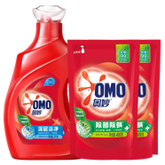 奧妙（OMO）洗衣液天然酵素深層潔凈衣物污漬機洗手洗溫和親膚衣服清潔劑留香 深層潔凈2kg+480g*2袋