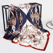 達芬奇密碼 春秋季薄款大方巾女韓國百搭絲巾空姐領(lǐng)巾外搭防曬 經(jīng)典戀飾 藍色