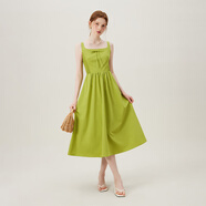 范思藍恩清新氣質(zhì)吊帶連衣裙女2024夏季新款無(wú)袖背心裙子12510 牛油果綠 L