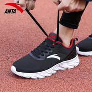 安踏（ANTA）男鞋運動(dòng)鞋男2025年夏秋新款男士休閑網(wǎng)面跑步鞋透氣輕便旅游鞋男 黑紅-5521-網(wǎng)面 39