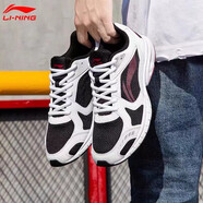 李寧（LI-NING）跑步鞋男鞋夏季新款鞋子網(wǎng)面透氣輕便跑鞋減震運動(dòng)鞋男 標準黑/標準白043-1 41