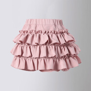 泡泡橙（BUBBLE ORANGE）女童百褶蛋糕裙兒童2026新款中大童半身短裙寶寶表演蓬蓬公主裙褲 粉色三層蛋糕裙 100碼