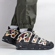 耐克（NIKE）男鞋 Air More Uptempo皮蓬 運(yùn)動(dòng)籃球鞋 CJ6122-001 黑迷彩落葉 40