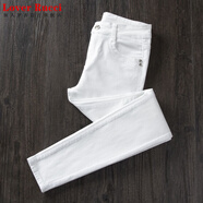 LOVER RUCCI2026新款白色彈力牛仔褲女小腳高腰修身顯瘦春秋緊身鉛筆長(cháng)褲子潮 516-白色 -長(cháng) 褲（加 絨加 厚） 31 建議 130-140斤