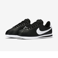 耐克 Nike Cortez Basic 阿甘經(jīng)典款男士低幫皮革面耐磨跑步鞋運動(dòng)鞋 819719-012 黑色白標 標準44/US10