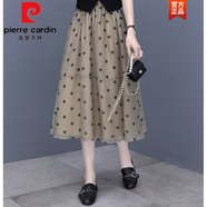皮爾卡丹（pierre cardin）2025新款夏季顯高連衣裙女兩裝小個子成套搭配的半身裙子減齡針織 單波點半身裙 2XL