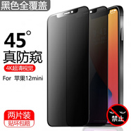 諾康士適用蘋果12鋼化膜iPhone12mini防窺屏12promax磨砂膜5g全屏覆蓋12pro防指紋 蘋果12mini【全屏鉆石黑色磨砂防窺膜】2片 iphone 其他型號