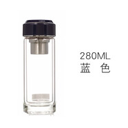 圣以諾玻璃杯男女雙層防漏過(guò)濾高檔辦公車載耐熱泡茶杯水杯子YN-154 280ml藍(lán)色