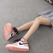耐克（NIKE）新款女鞋Air Jordan 1 Low GS AJ1籃球粉紫白情人節(jié)女子高幫鞋 555112-603 櫻花粉 38