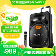 山水（SANSUI） A15-66 15英寸廣場(chǎng)舞音響 便攜式戶外音響大功率移動(dòng)藍(lán)牙戶外舞臺(tái)音響拉桿音箱帶麥克風(fēng) 豪華版（拉桿音箱+1個(gè)話筒）