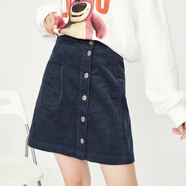 森馬森馬短裙半身裙秋冬女秋裝新款燈芯絨校園風(fēng)裙子a字顯瘦女裝 深藏青E8960 150/58A/XS