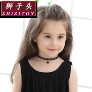 獅子頭兒童項鏈飾品女童鎖骨鏈脖頸鏈配飾 公主寶寶項圈韓版小女孩頸鏈送朋友新年禮物 虎年 10#蕾絲小星星【兒童款】